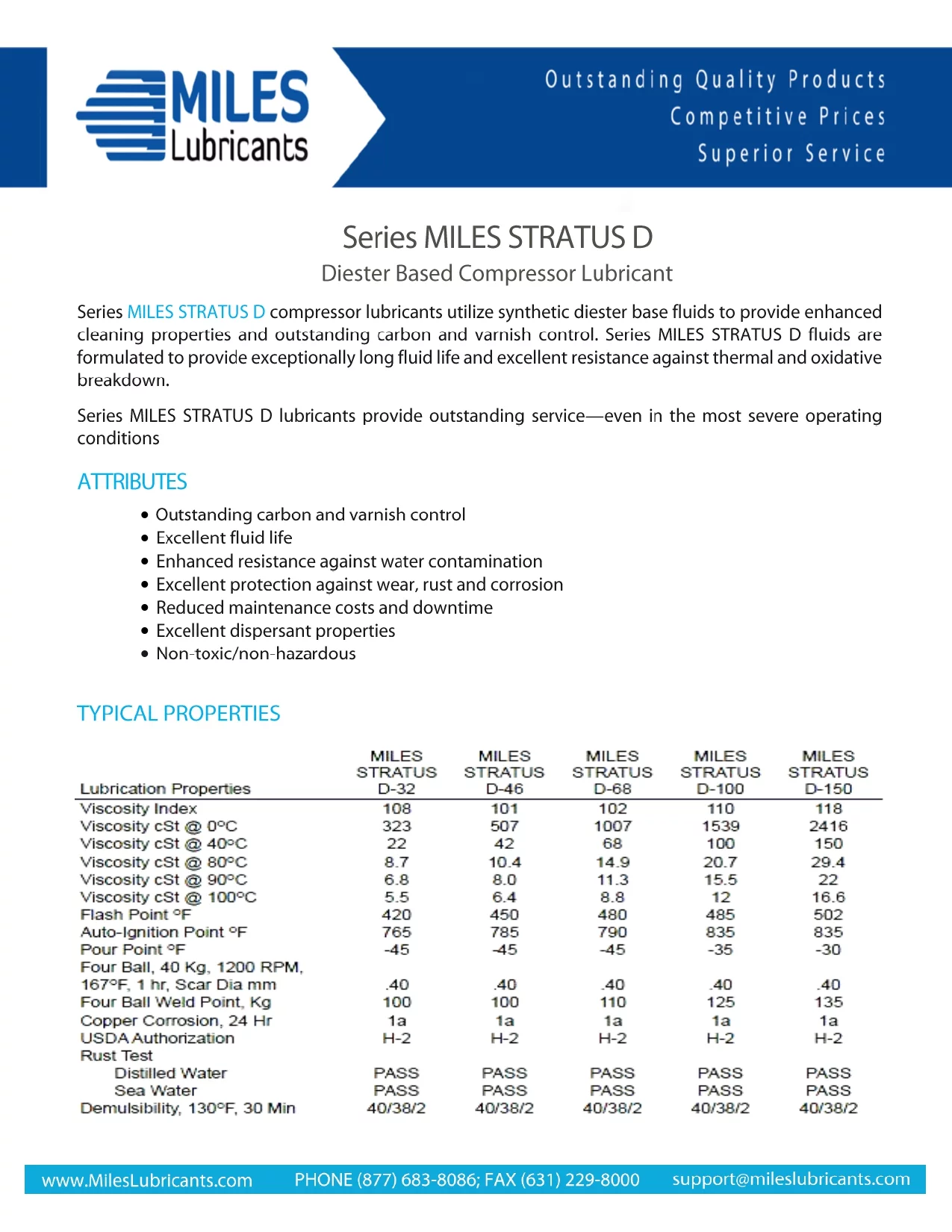 Miles Stratus D ISO 150 Rotary Compressor Fluid Diester Based Synthetic 5 Gallon Pail
