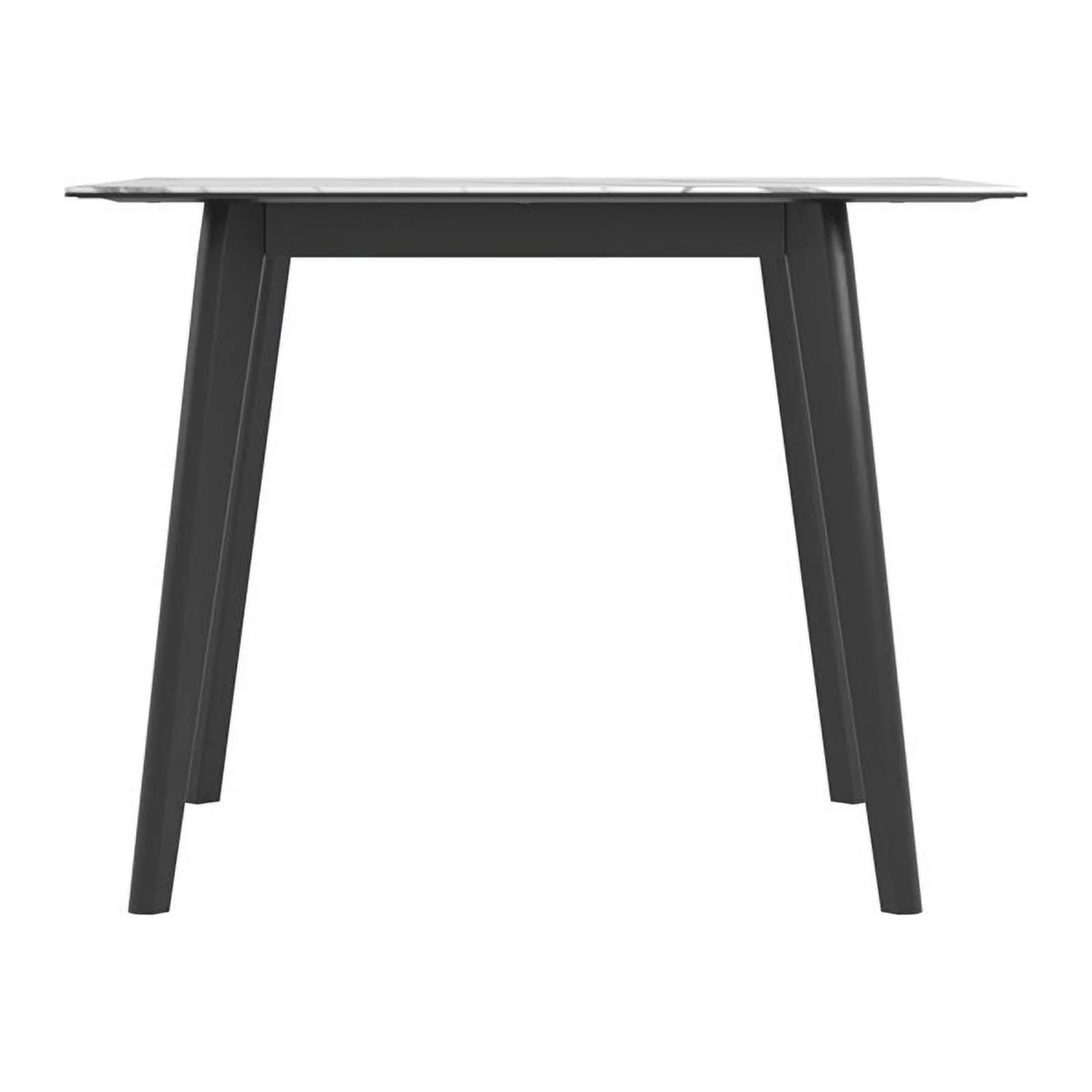 Pemberly Row Wood Square Faux Marble Top End Table Black and White