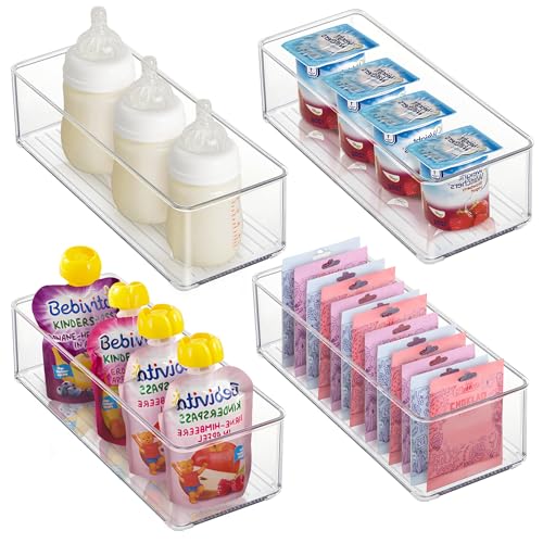 8 PACK Freezer Organizer Bins Clear Stackable Storage Bins with Side Handles for Fridge Organization and Storage Home Organization Must Haves
