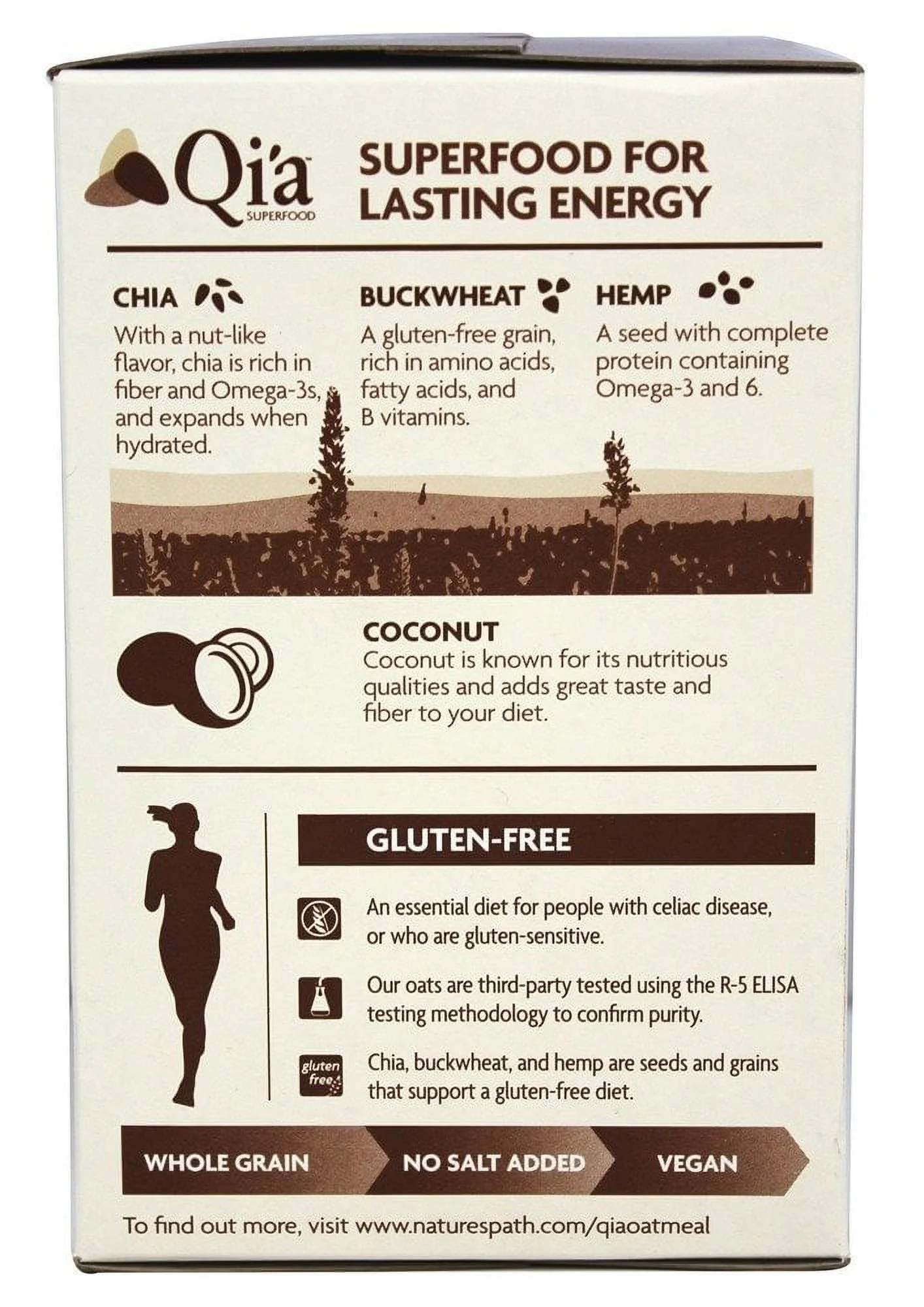 Qia Oatmeal Coconut, 8 Ounce (Pack of 6)