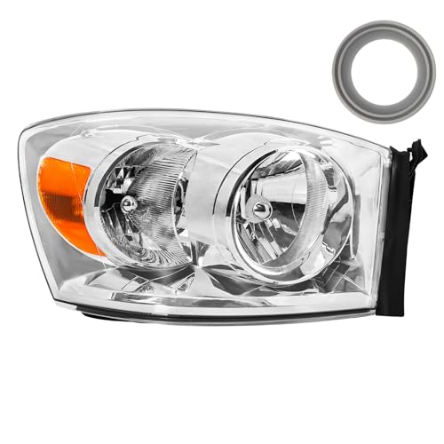 500% Brighter LED Projector Sequential LED DRL Headlight Assembly Fit For 06 07 08 2006 2007 2008 Dodge Ram 1500, 06 07 08 09 2006 2007 2008 2009 Ram 2500/3500 Headlamp