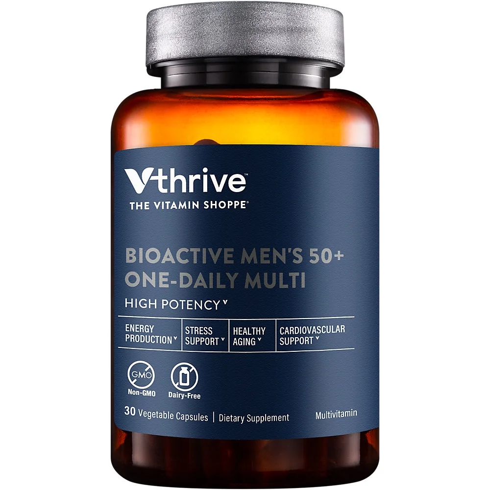 Once-Daily Bioactive Multivitamin for Men 50+ - Supports Stress & Healthy Aging (30 Vegetarian Capsules)