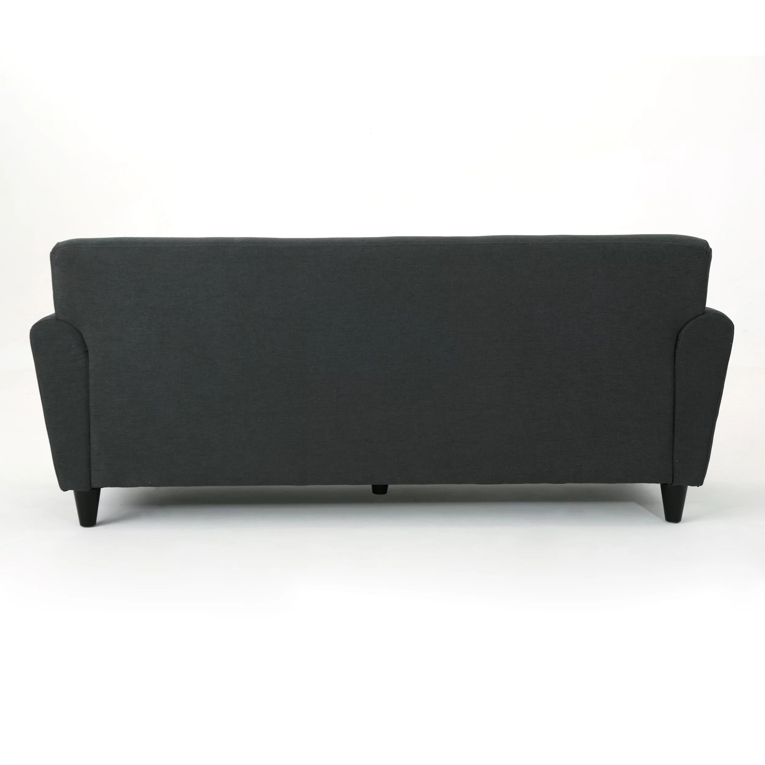 GDF Studio Emily Tufted Fabric 3 Seater Sofa, Dark Gray