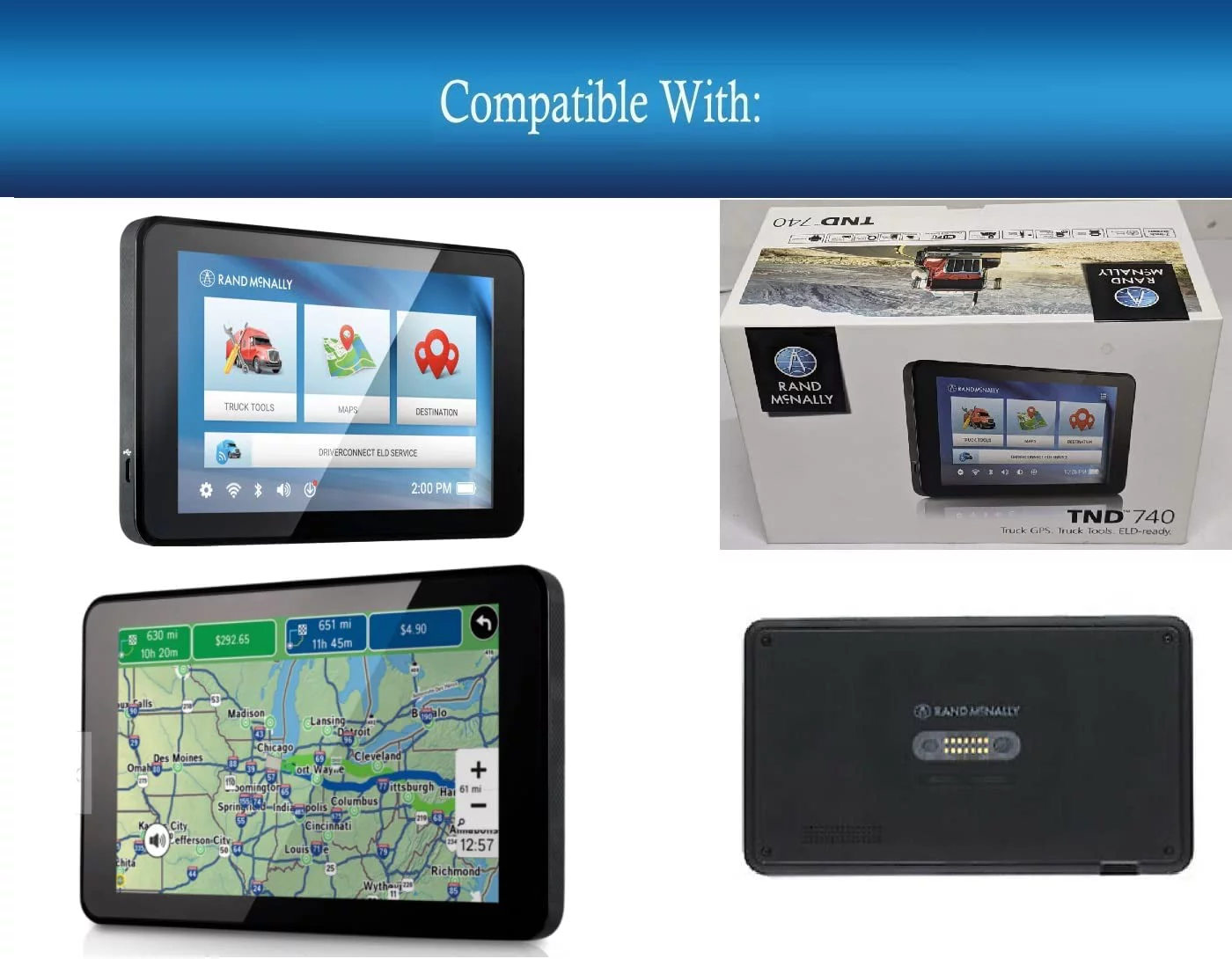 UpBright Car 5V DC Adapter Compatible with Rand McNally 0528019546 TND 740 TND740 7 inch Truck GPS or RV GPS 5VDC Auto Vehicle Camper Cigarette Lighter Plug Power Supply Cord Battery Charger w/Barrel