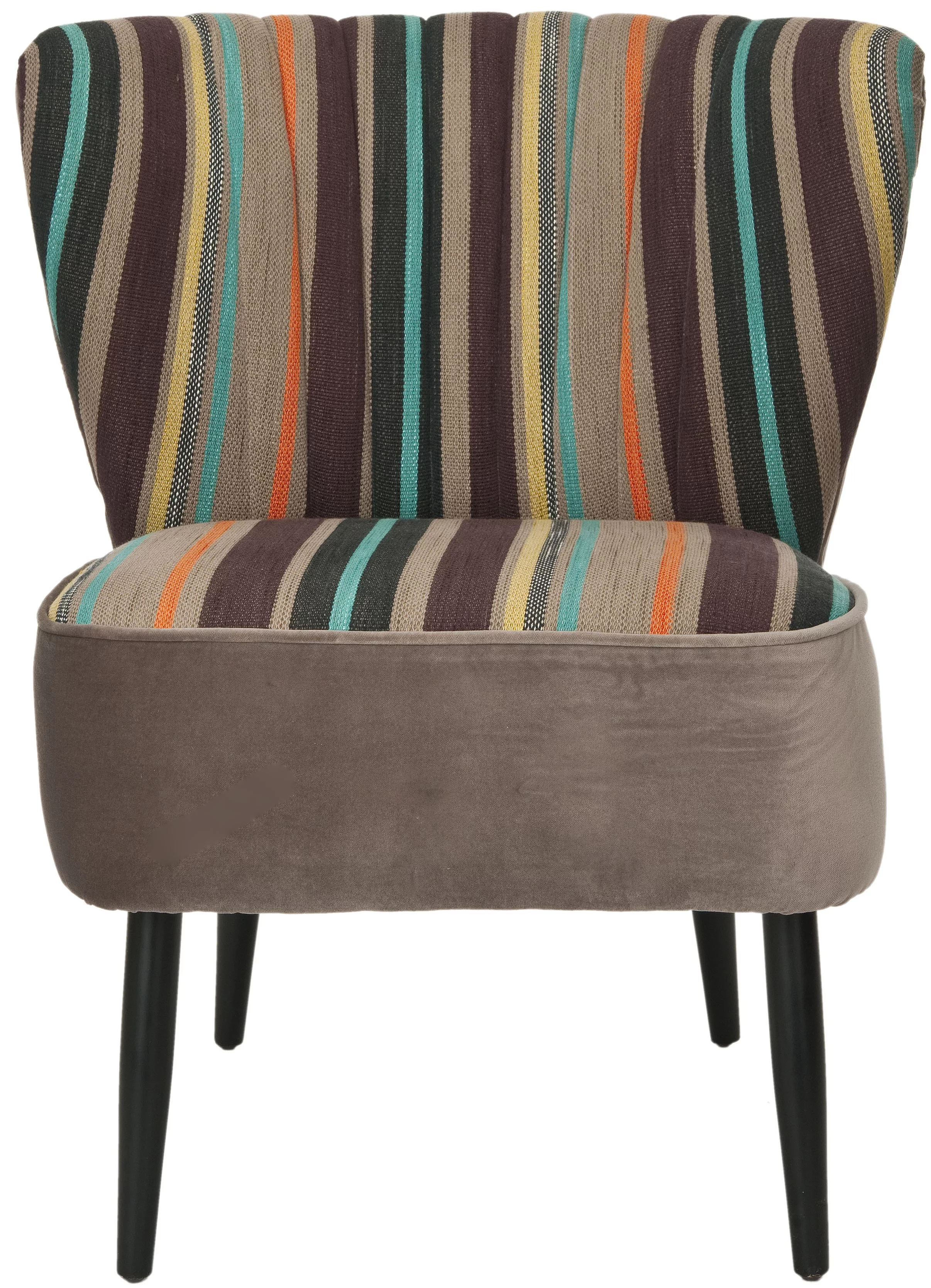 SAFAVIEH Morgan Transitional Glam Upholstered Accent Chair, Multi Striped