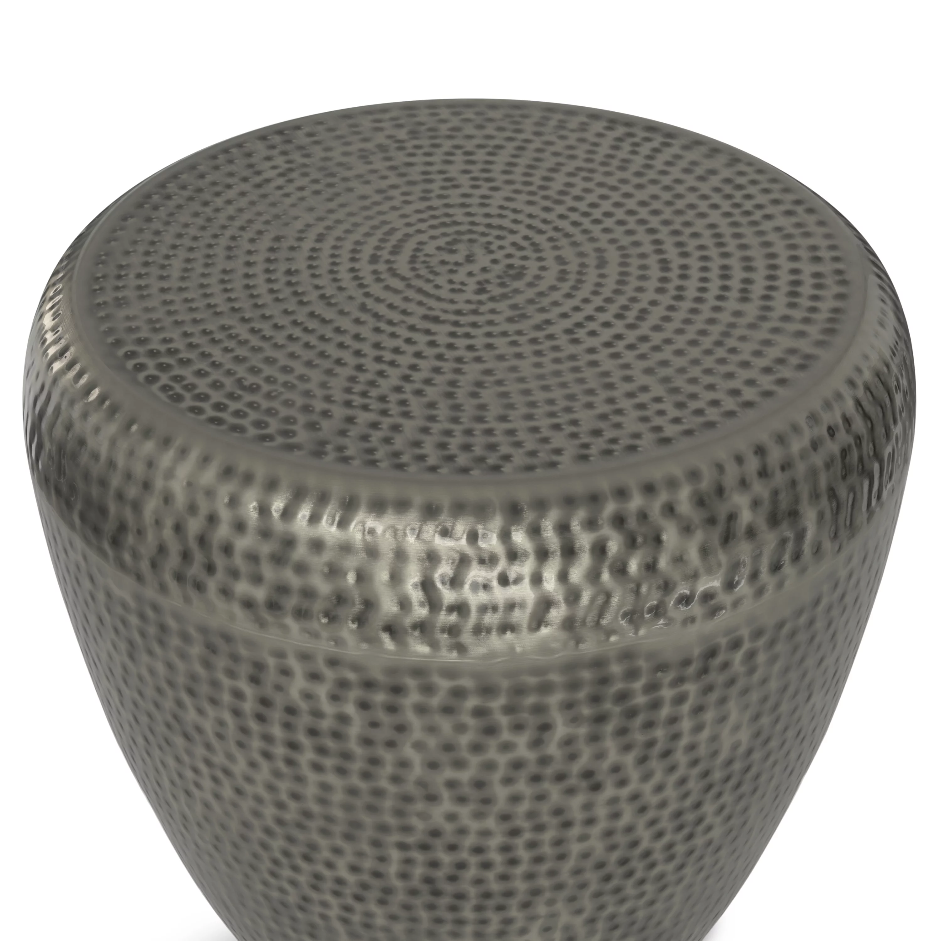 Simpli Home Preston Modern Industrial 22 inch Wide Metal Metal Side Table in Antique Silver , Fully Assembled