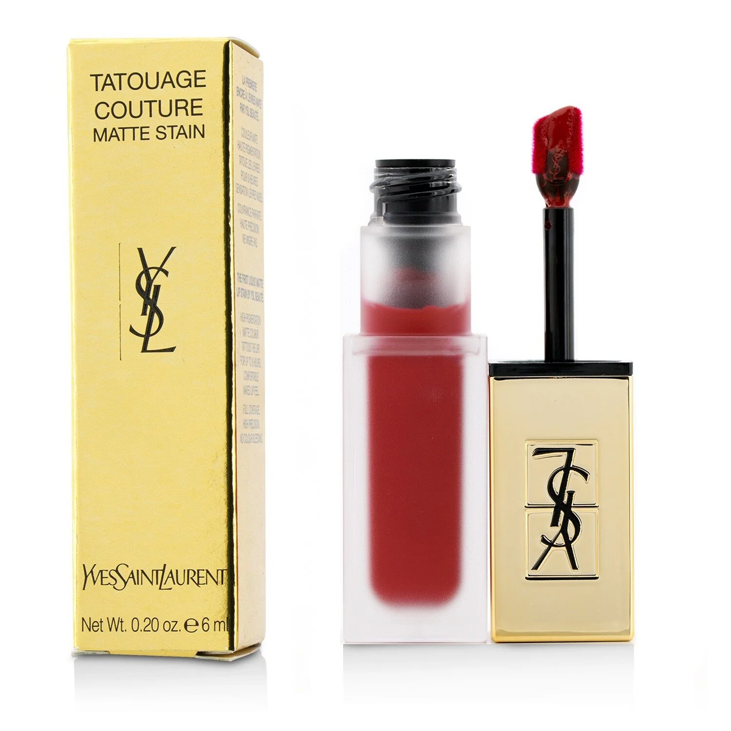 Yves Saint Laurent Tatouage Couture Matte Stain - # 8 Black Red Code (Box Slightly Damaged)  6ml/0.2oz