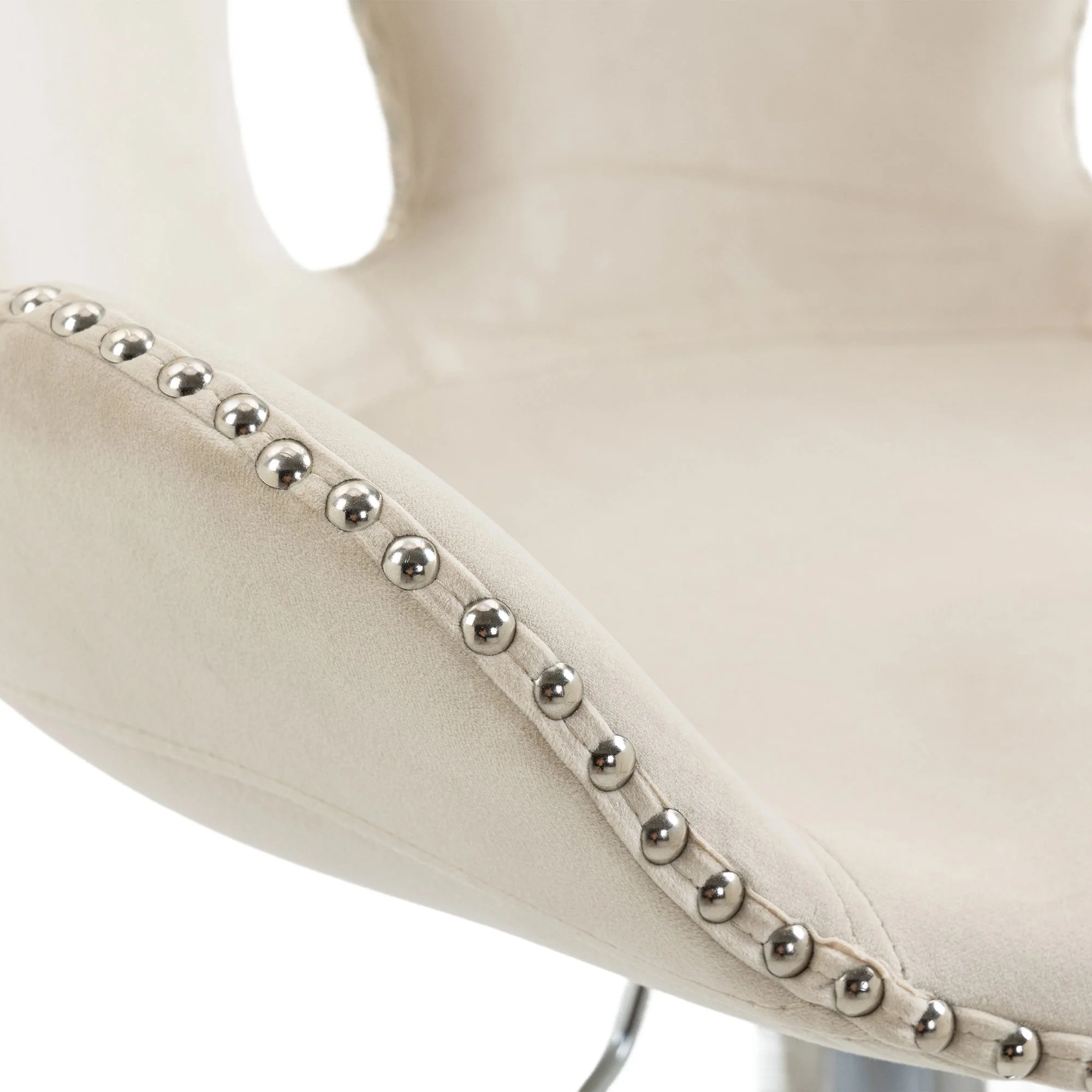 Clove Bar Stools with Back and Footrest  - Beige Set of 2