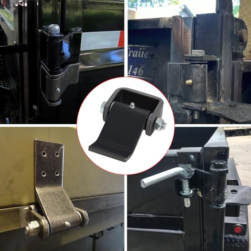 Steel Dump Trailer Hinges for Door Gate Body Hinge-Strap Style Short Leaf-Heavy Duty Weld On Greaseable Dump Trailer Door Gate Hinges(4 Packs)