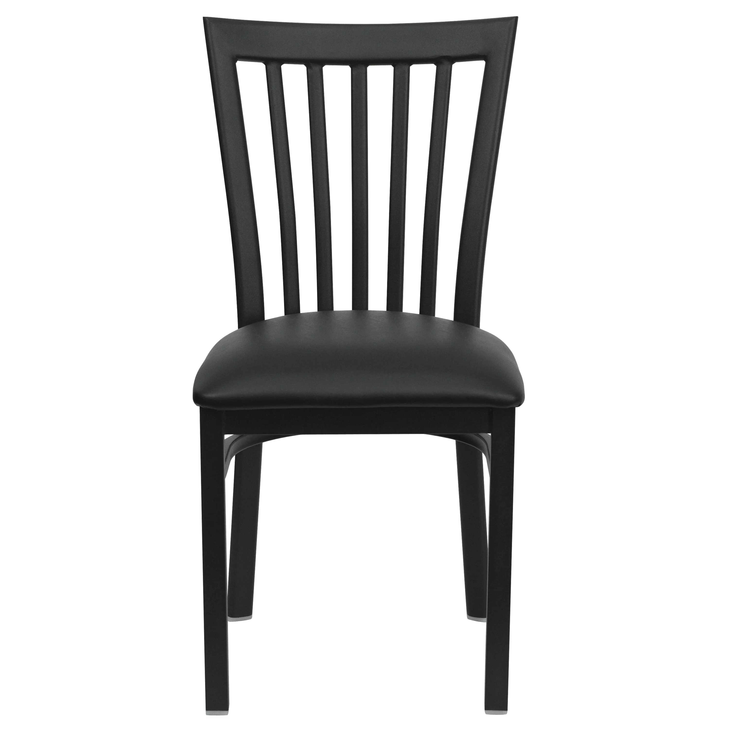 Flash Furniture HERCULES Series Black School House Back Metal Restaurant Chair - Black Vinyl Seat