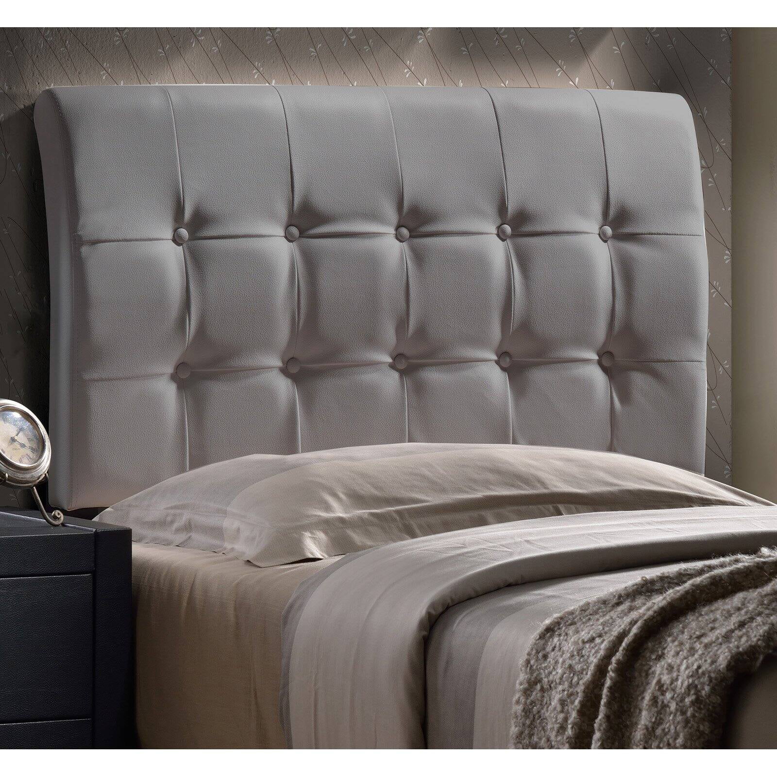 Hillsdale Furniture Lusso Faux Leather Upholstered Queen Headboard, Gray