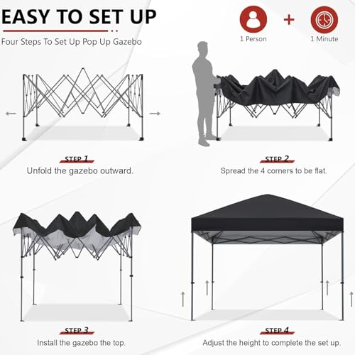 ABCCANOPY Pop Up Canopy - Outdoor Patio Portable Canopy Tent Heavy Duty for Backyard and Deck with 4 Sandbags(White, 10x10)