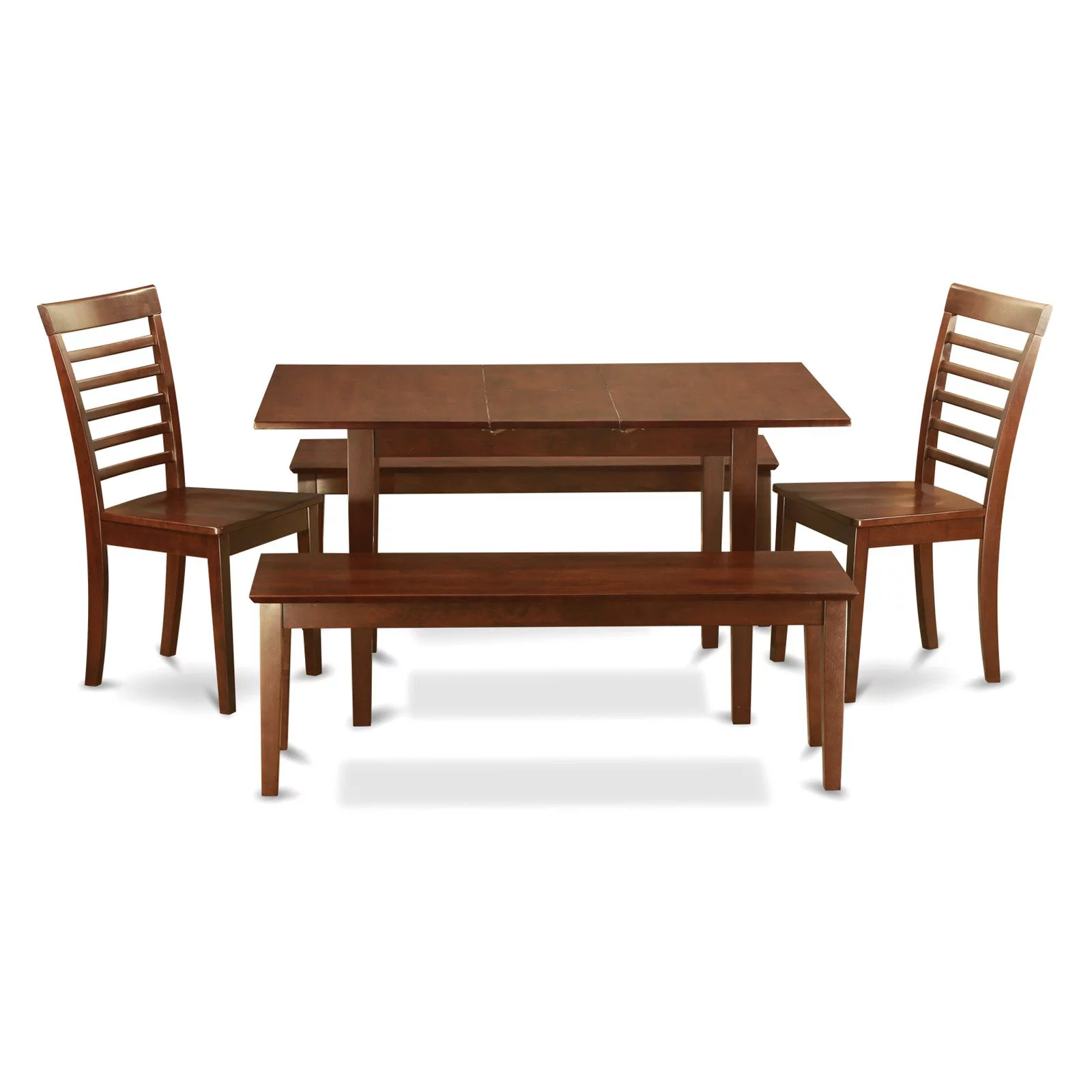 East West Furniture 5  Pc  Kitchen  nook  Dining  set  -  Table  plus  2  Dining  Table  Chairs  and  2  Benches