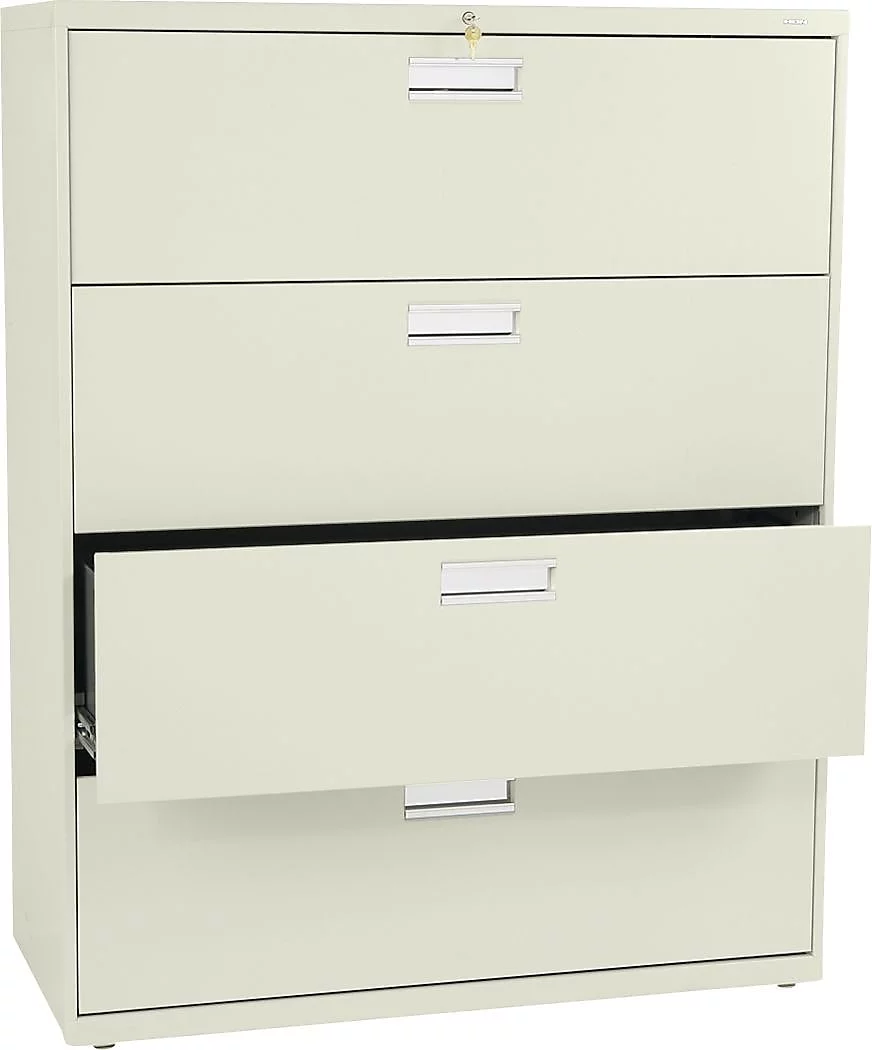 HON 4 Drawers Lateral Lockable Filing Cabinet, Putty