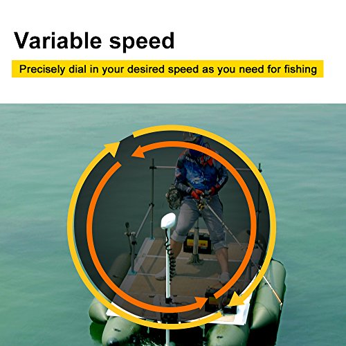 AQUOS Haswing White 12V 55LBS 54inch Bow Mount Trolling Motor with 2.4G Remote Control, Quick Release Bracket for Inflatable Boat Kayak Bass Boat Aluminum Boat Fishing Freshwater and Saltwater Use