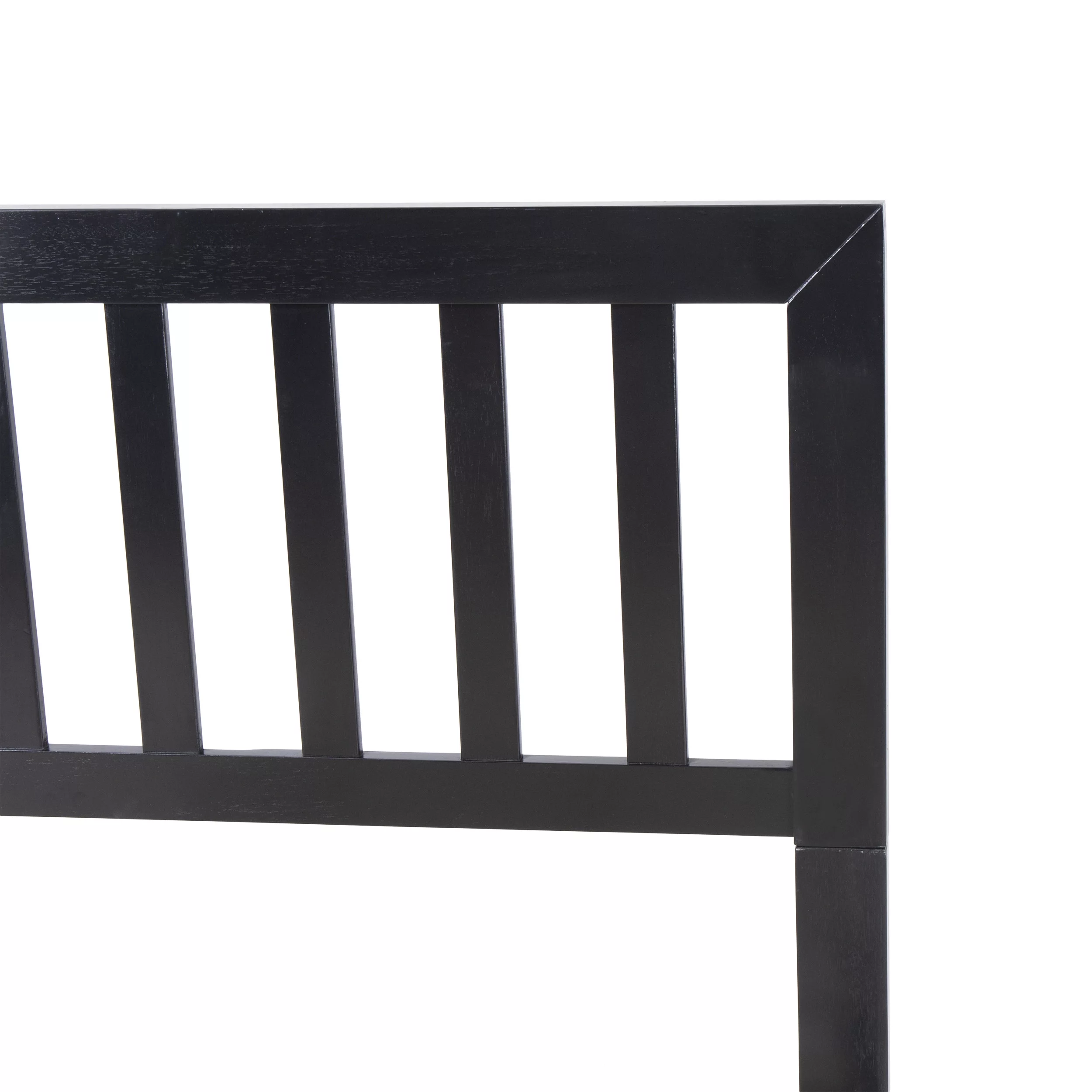 GDF Studio Moneta Farmhouse Acacia Wood Queen Bed, Black
