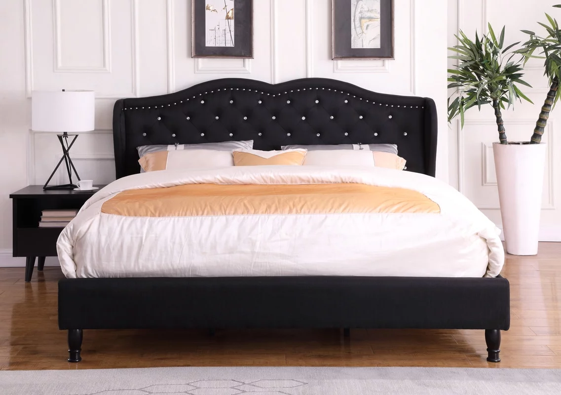 King Upholstered Platform Bed Frame with 51