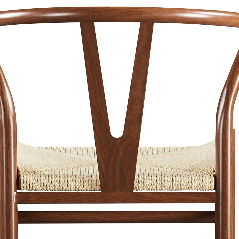 Easyfashion Set of 2 Weave Arm Chair Dining Chairs, Metallic Brown