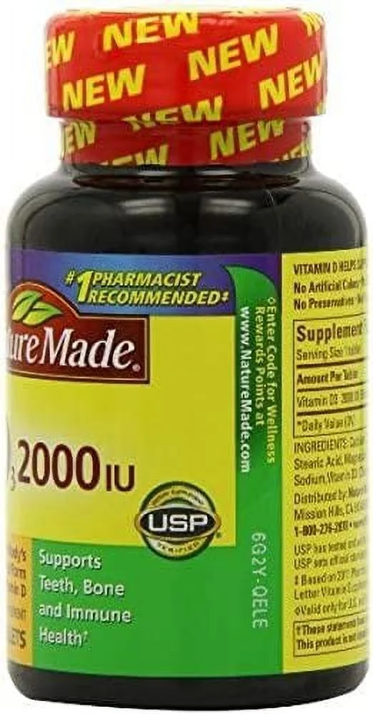 Nature Made D3 2000 IU Tablets 220 ea (Pack of 3)