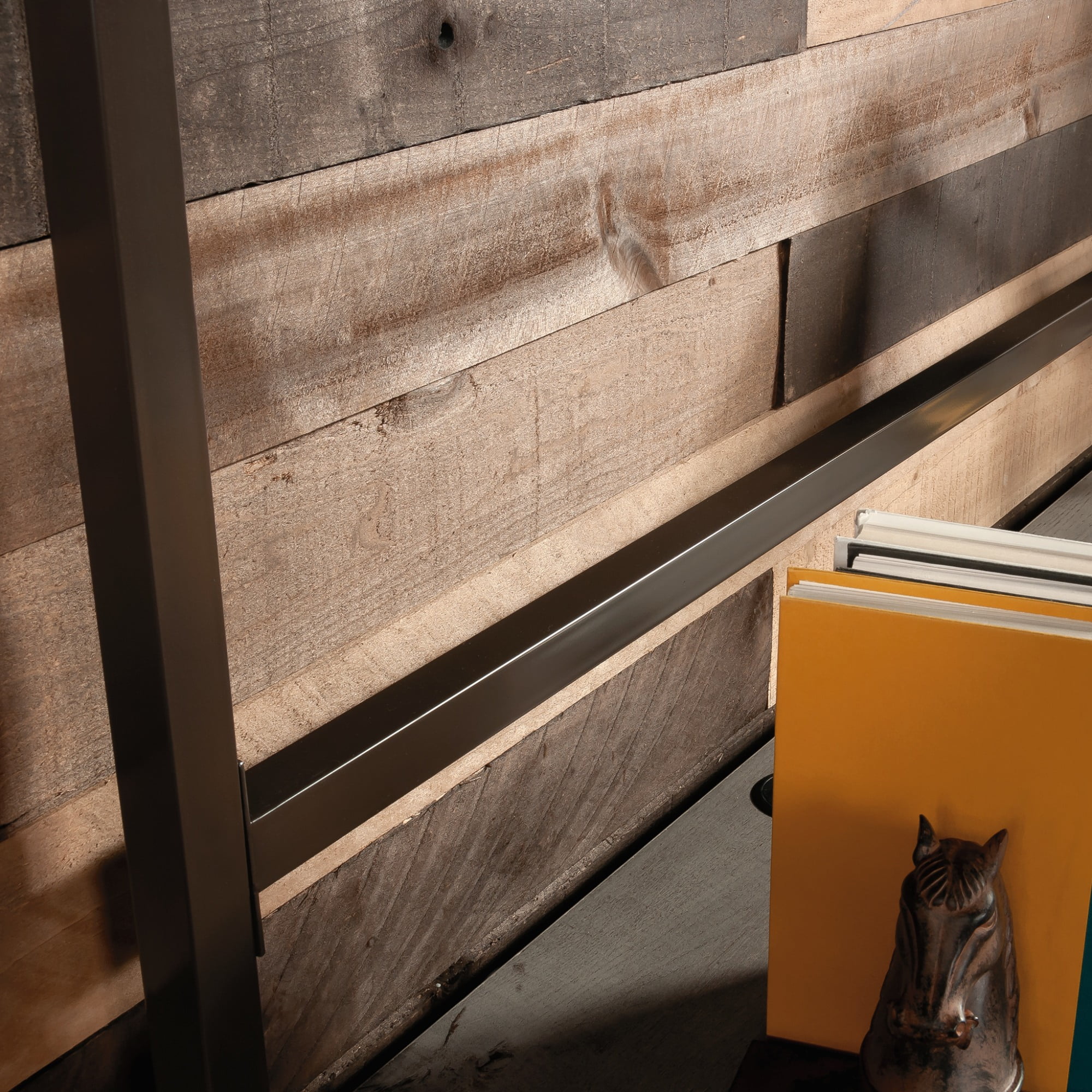 Sauder Manhattan Gate Engineered Wood and Metal Computer Hutch in Mystic Oak