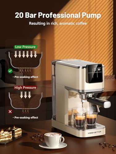 20Bar Espresso Machine with Rapid Cold Brew, Hot & Iced Coffee Machine, Espresso Maker with Milk Frother Steam Wand, Touch Screen with 40oz Water Tank for Latte, Cappuccino, Gift