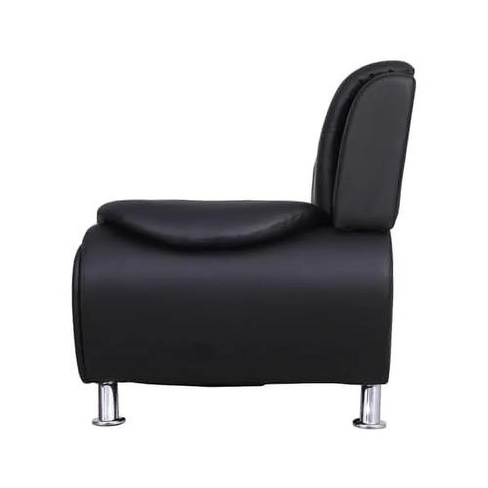 Faux Leather Living Room Loveseat In Black