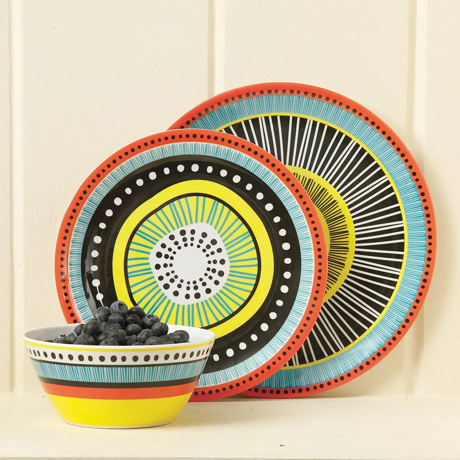 Gibson Almira 12 Piece Melamine Dinnerware Set