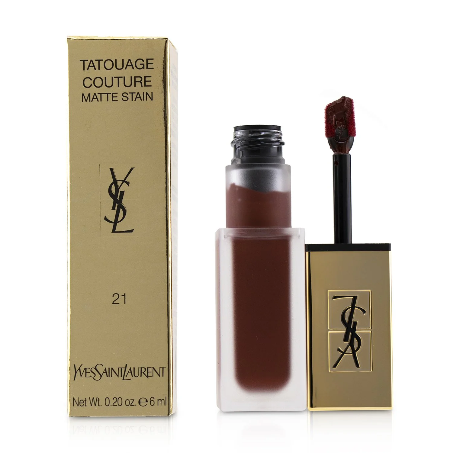 Yves Saint Laurent Tatouage Couture Matte Stain - # 8 Black Red Code (Box Slightly Damaged)  6ml/0.2oz
