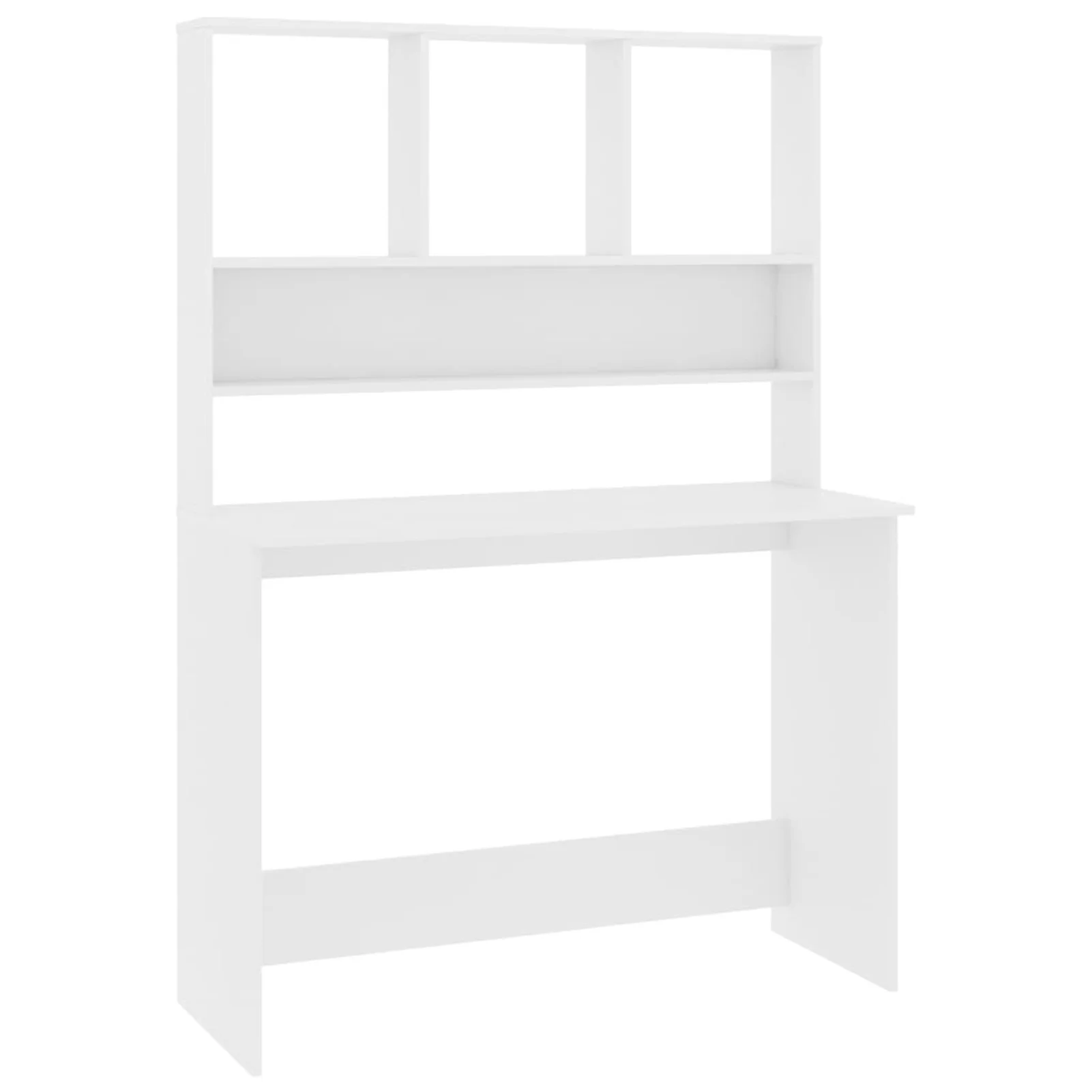 OWSOO Desk with Shelves White 43.3