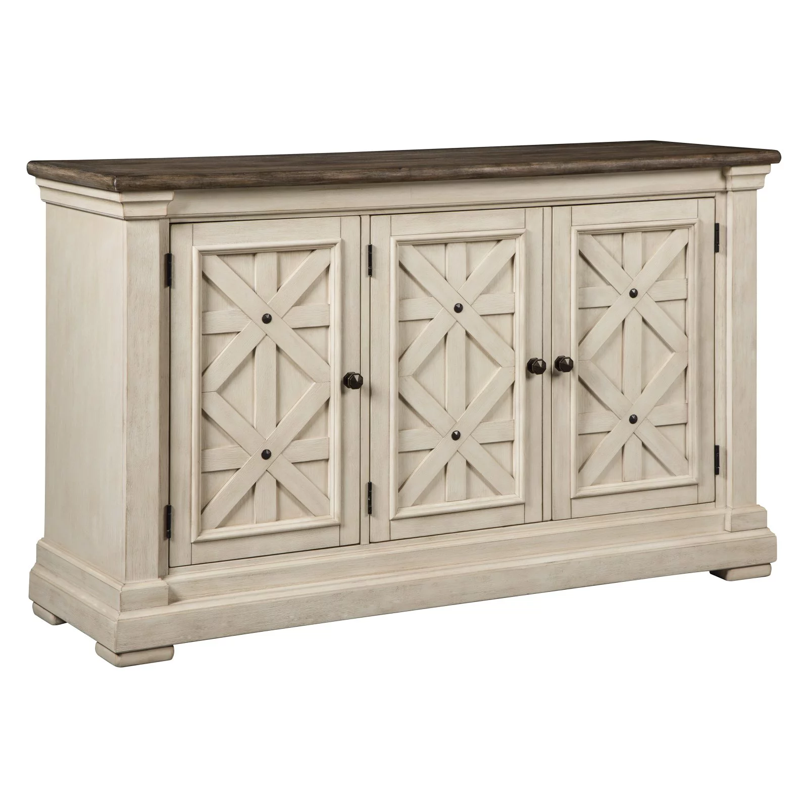 Ashley Furniture Furniture Bolanburg Server in Antique White and Weathered Oak