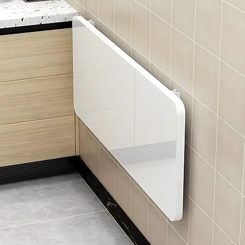 NLIBOOMLife Laundry Floating   Wood Wall Mounted Table  Bracket Heavy Duty  Drop Leaf Dining Stable Sturdy Table Small Wooden Desk Wall Table for Kitchen Laundry Office Room Restaurant Ho