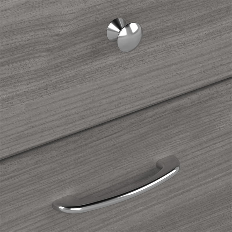 UrbanPro 60W Computer Desk with Hutch in Modern Gray - Engineered Wood