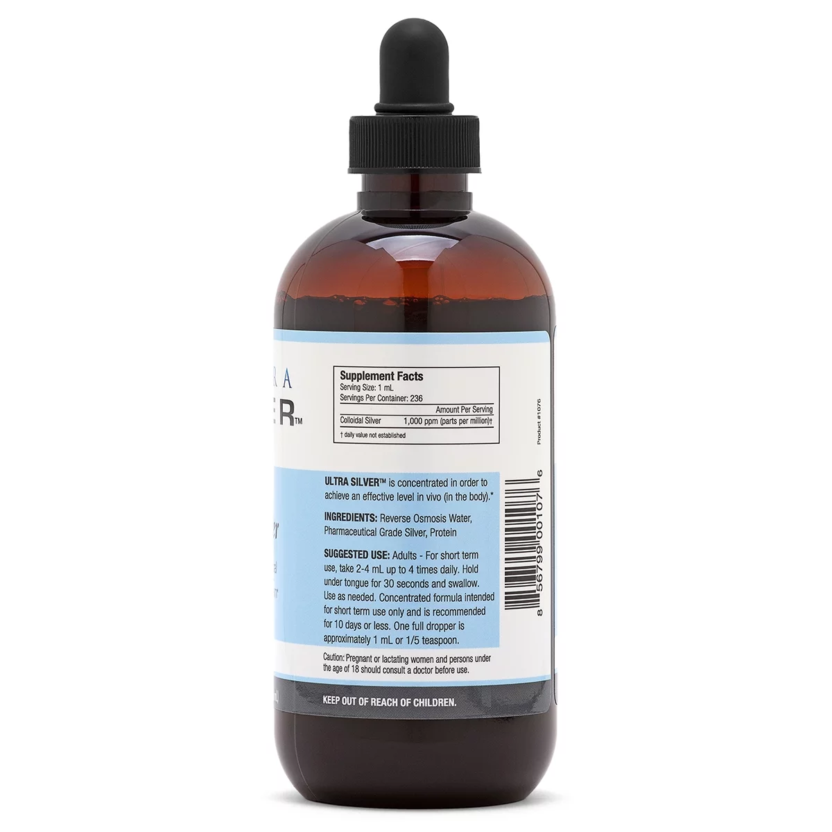 Ultra Silver® Colloidal Silver | 1000 PPM 8 Oz (236mL) | Mineral Supplement | True Colloidal Silver - with Dropper