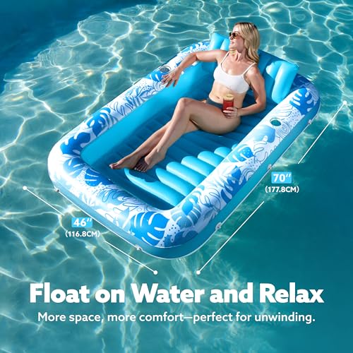 SLOOSH Inflatable Tanning Pool Lounger Float, 85
