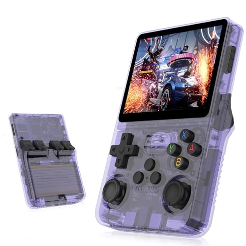 VGBUS R36S Handheld Game Console,3.5-Inch IPS Screen Retro Gaming Console,3500mAh,Built in 20000+ Games. (Black-128G(20000+ Games))