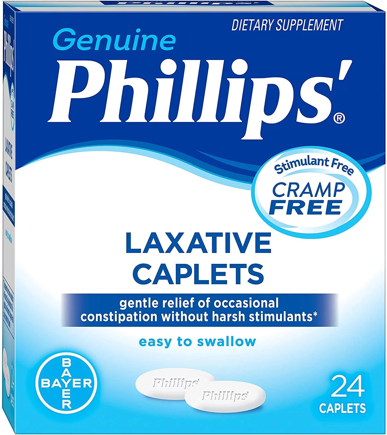 Phillip's Laxative Gentle Occasional Constipation Relief Laxative Caplets, 24 Ct, 3 Pack