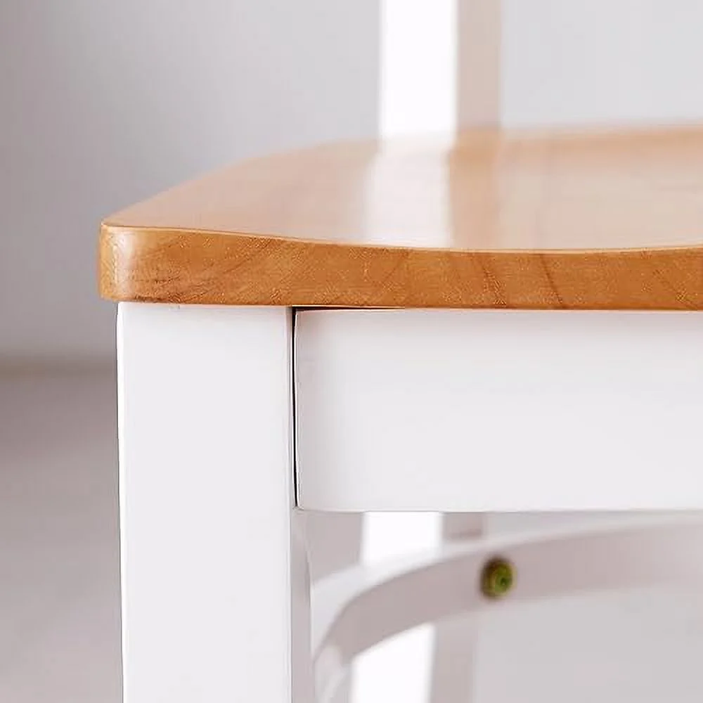 KHBIULIFE Cabin Wooden Dining Chairs Set of 2  Solid Malaysian Oak Wood Seat Ladder Back Armless Side Chairs (Walnut)