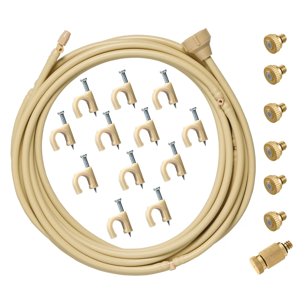 Orbit, Model #20030, Basic Preassembled Outdoor Mist Cooling System Kit, Ready to Install, 12' Assembled, 1 lb., Tan