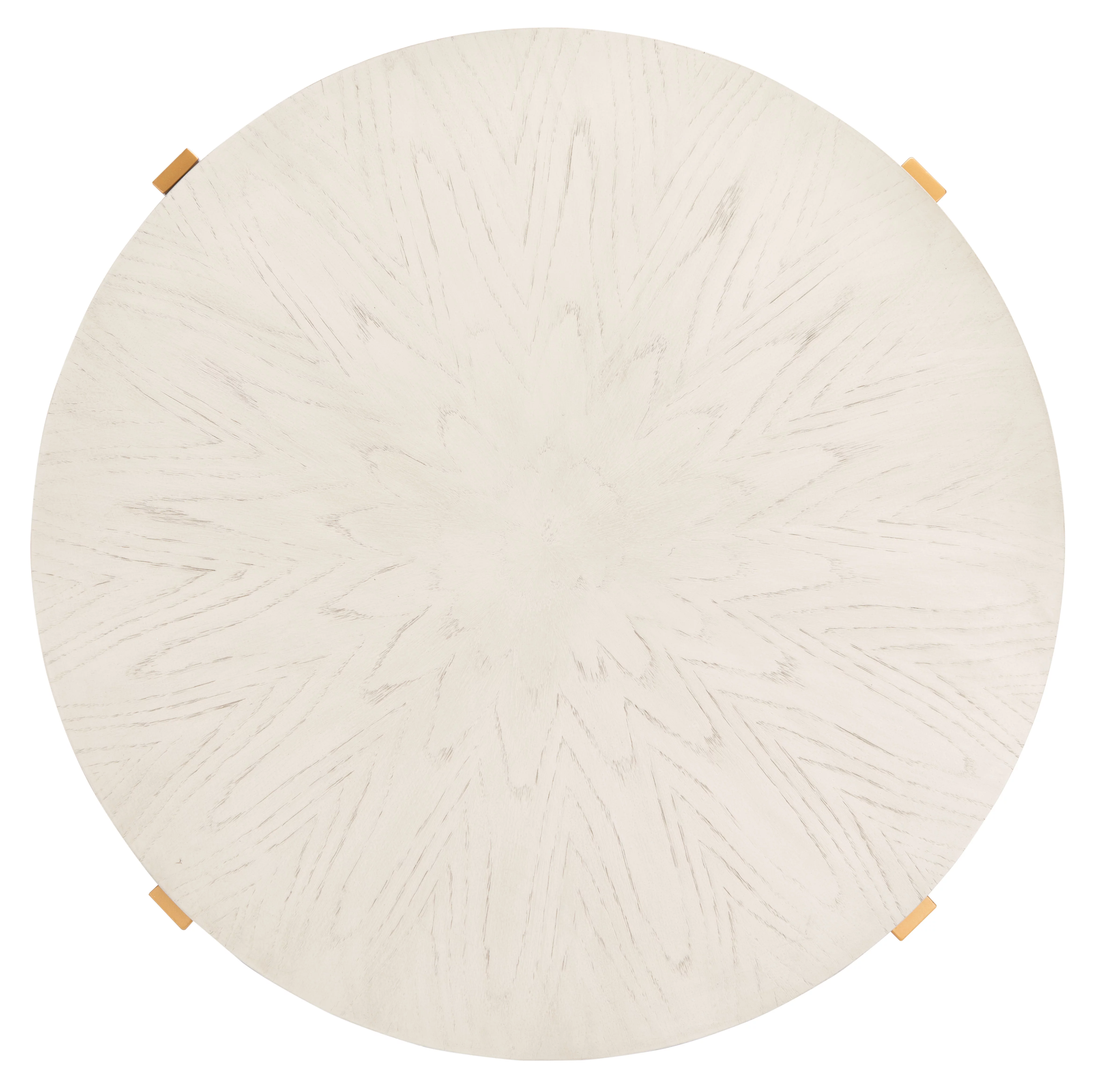 SAFAVIEH Navya Abstract Round Coffee Table, White Wash/Gold
