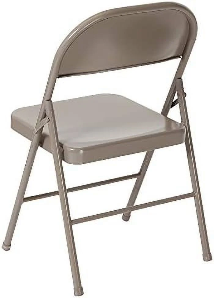 10 Pack Marvelius Double Braced Gray Metal Folding Chair