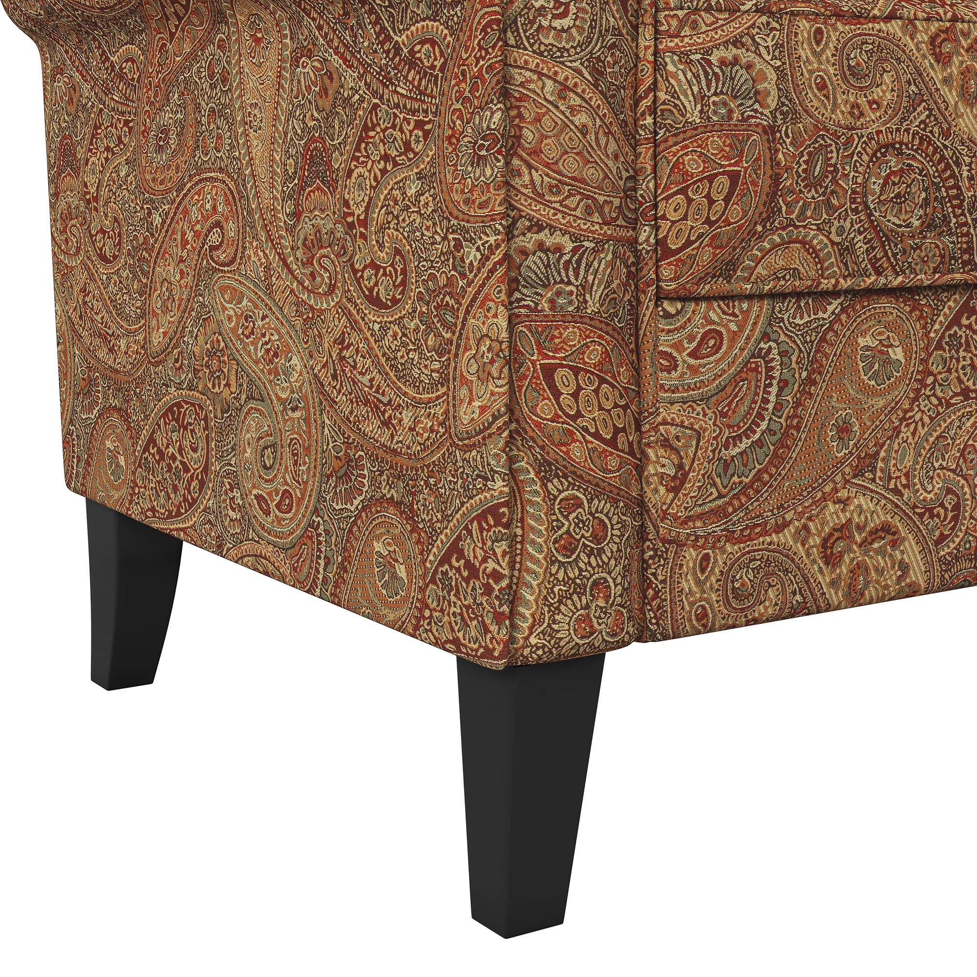 Homesvale Jean Traditional Burgundy Armchair, Paisley Print