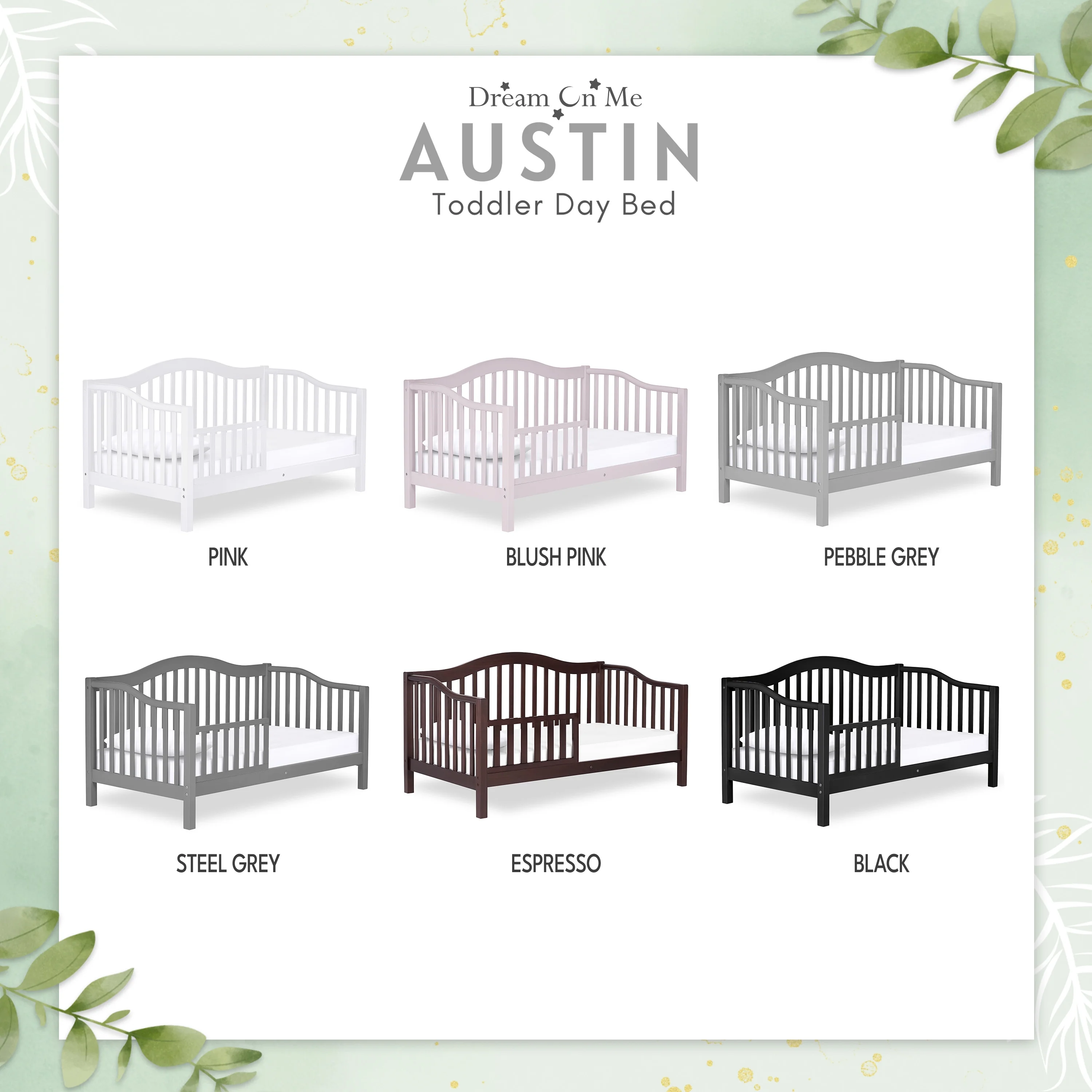 Dream On Me Austin Toddler Day Bed, Pebble Grey