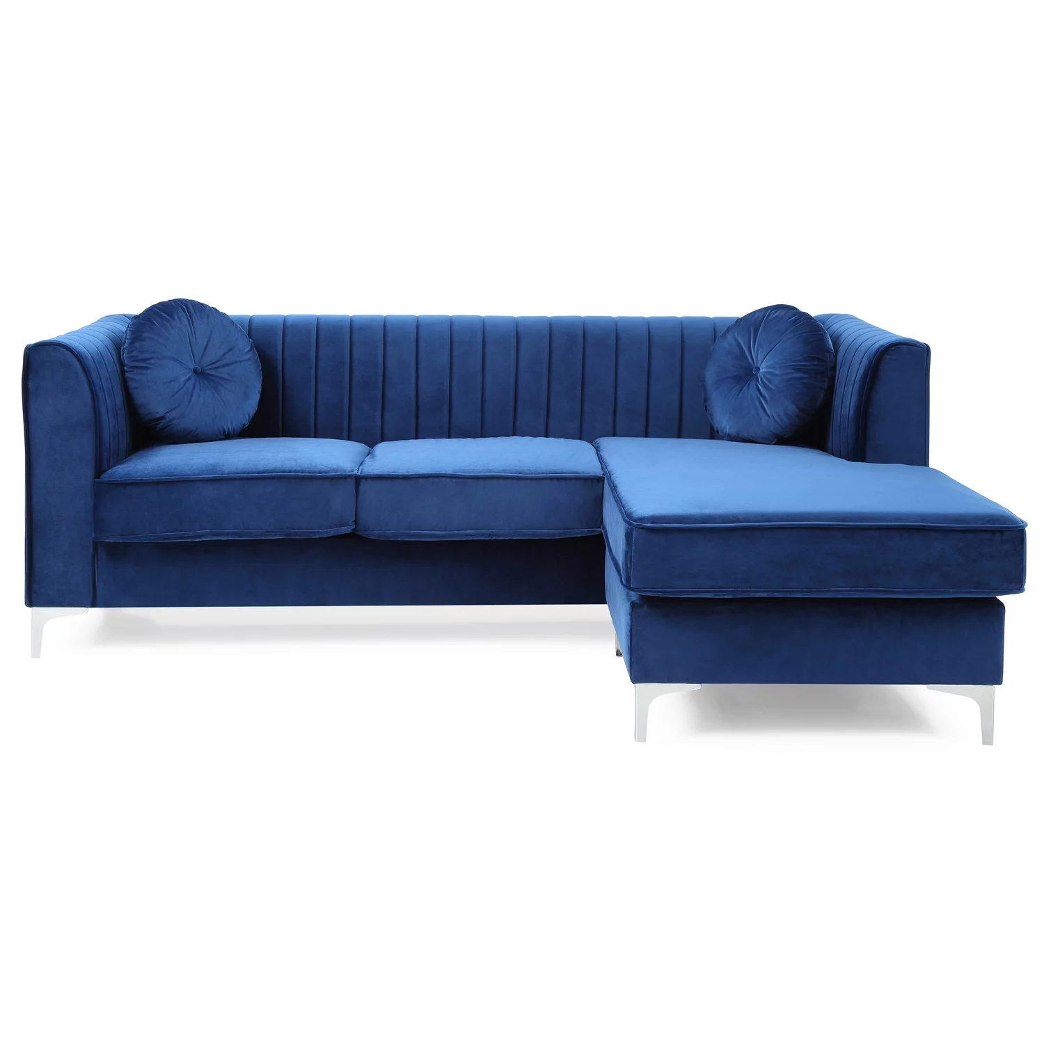 Homestock Artisanal Attic G791B-SC Sofa Chaise ( 3 Boxes) , Navy Blue