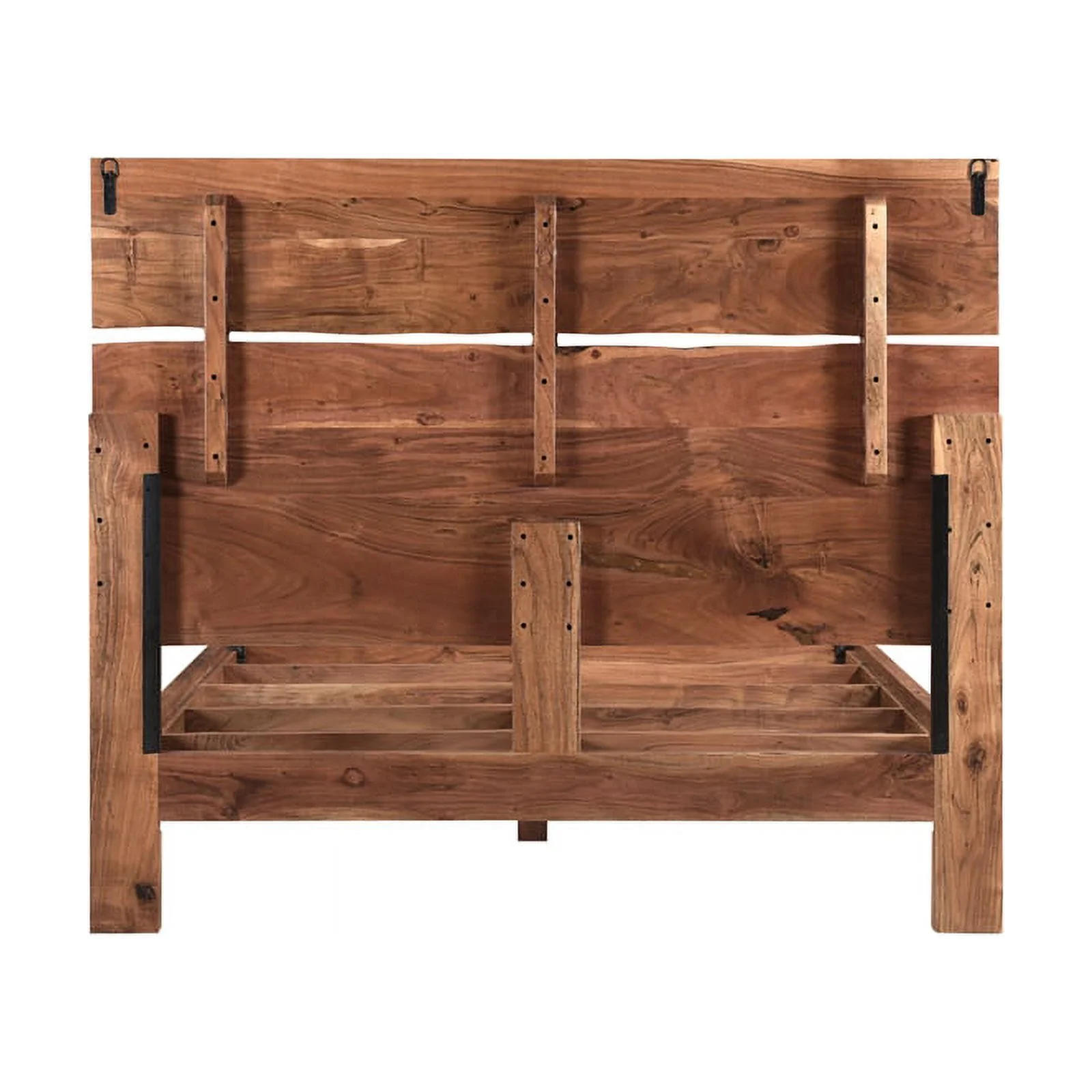 Taran Designs Harper Live Edge Solid Wood Queen Panel Bed in Brown