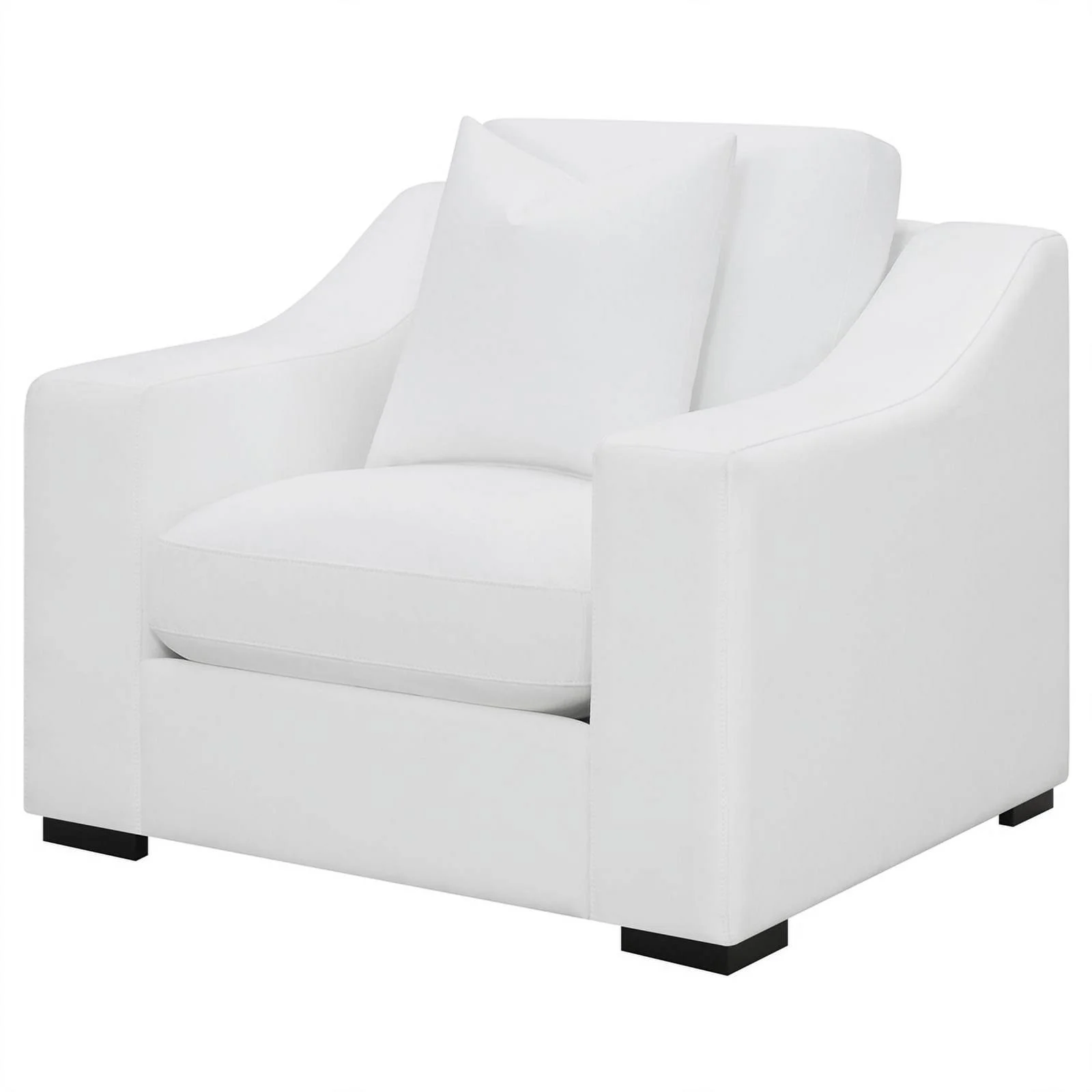 Coaster Ashlyn Upholstered Transitional Fabric Chair with Sloped Arms in White