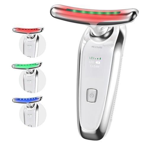 7-in-1 LED Facial & Neck Massager Tool, Red Light Therapy for Face, Reduce Fine Lines & Double Chin, Neck Tightening, True Beauty Glow Facial Massager - at Home Skin Care Sculpting Tool