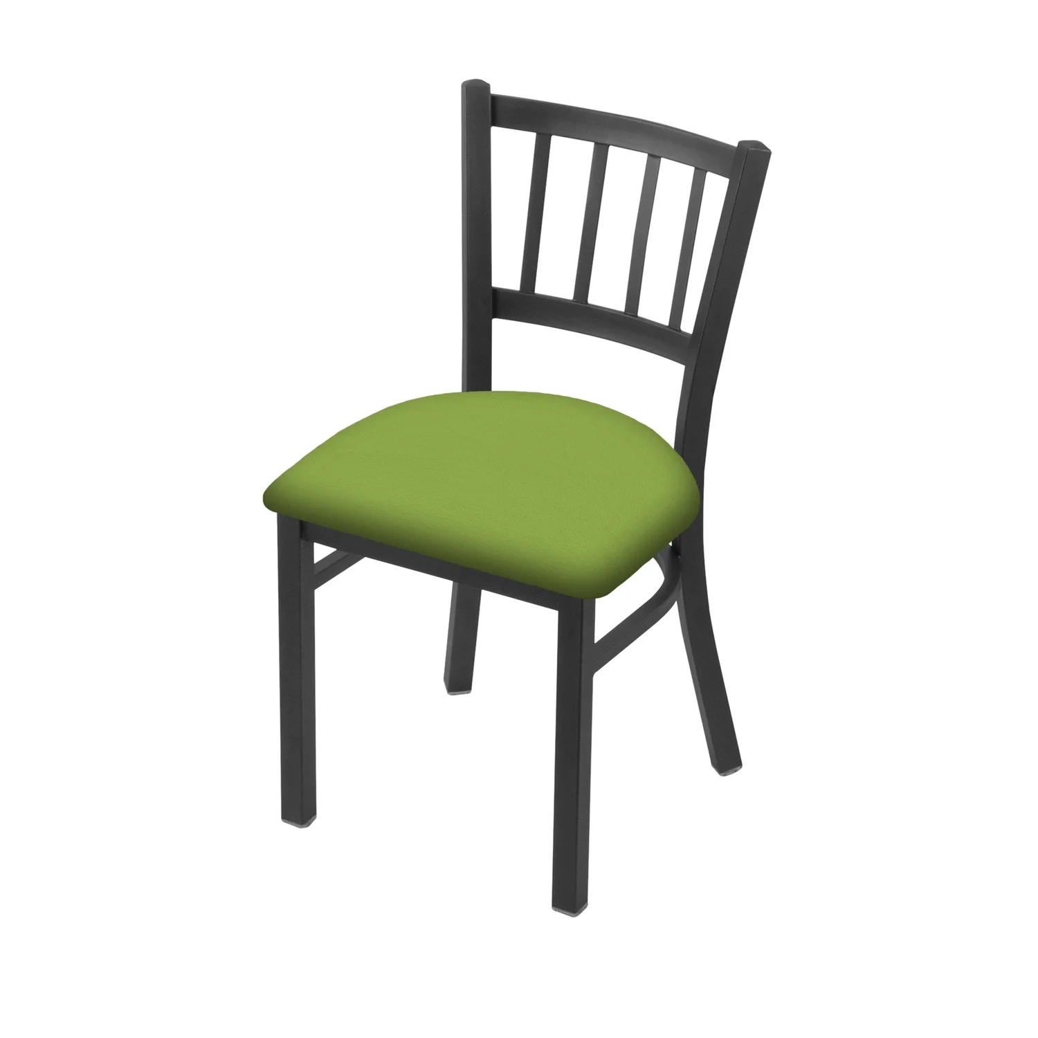 Holland Bar Stool  18 in. 610 Contessa Chair with Pewter Finish & Canter Kiwi Green Seat