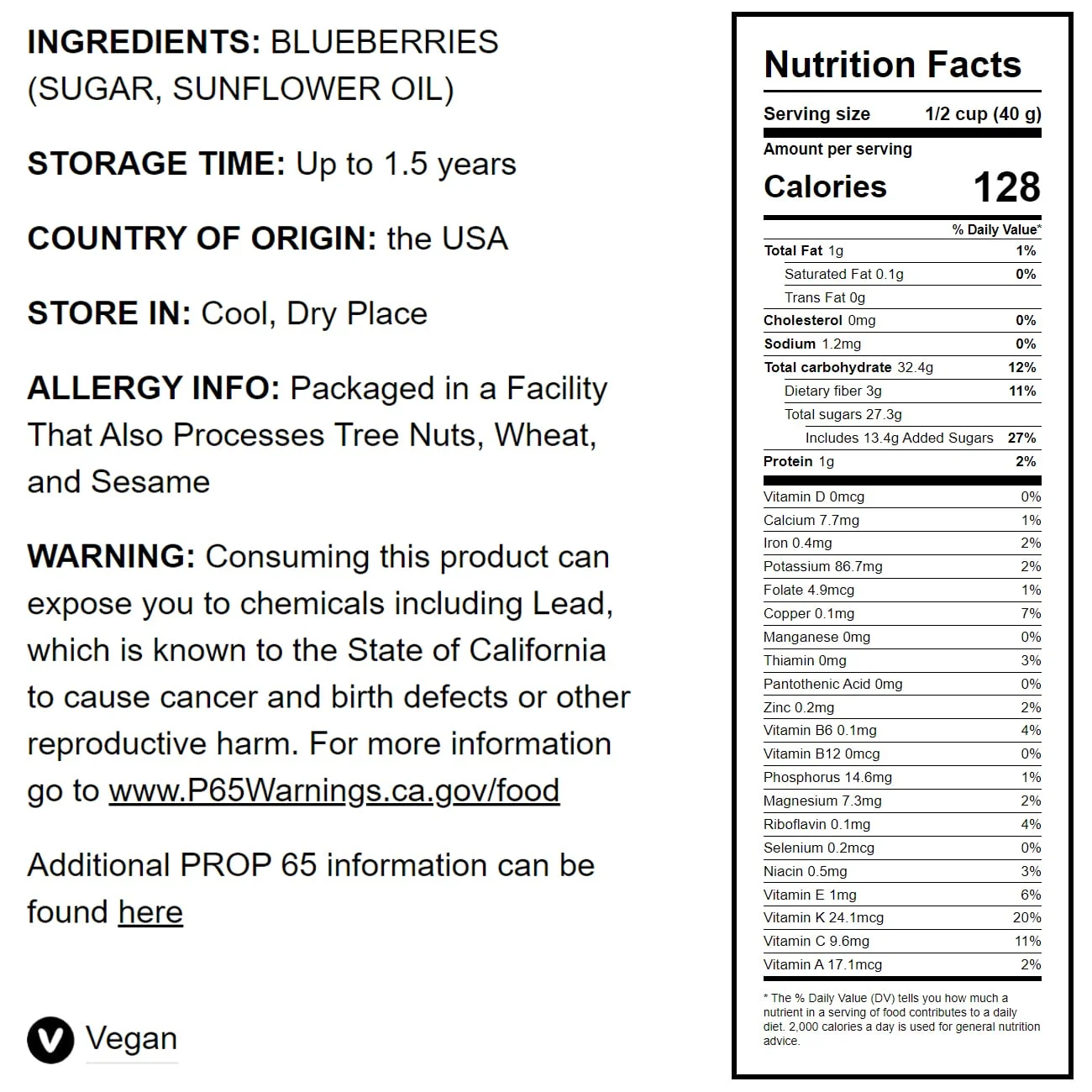 Dried Blueberries, 16 Pounds – Whole Berries, Lightly Sweetened, and Coated with Sunflower Oil, Kosher, Vegan, Unsulfured, Bulk