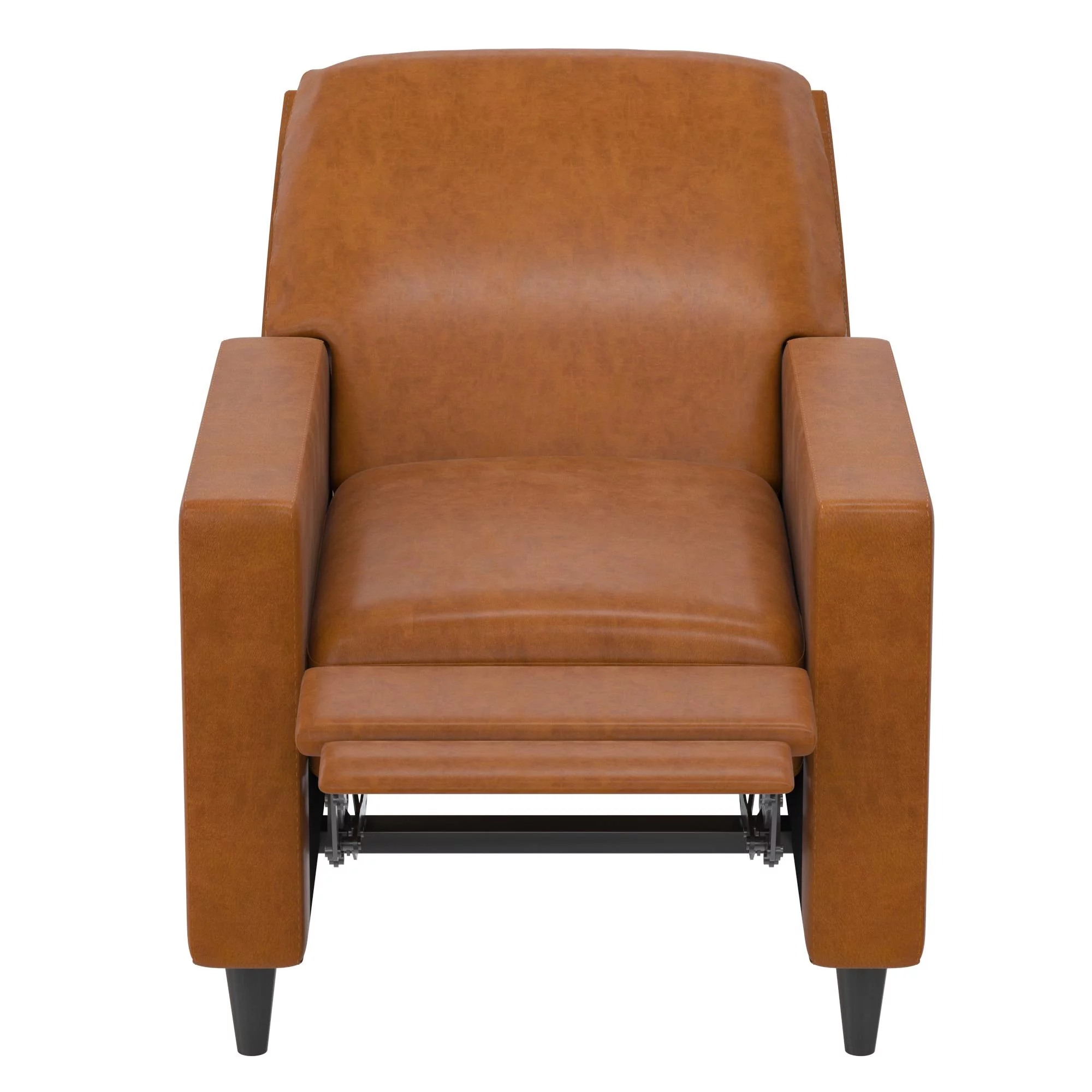 Novogratz Lana Pushback Recliner, Camel Faux Leather
