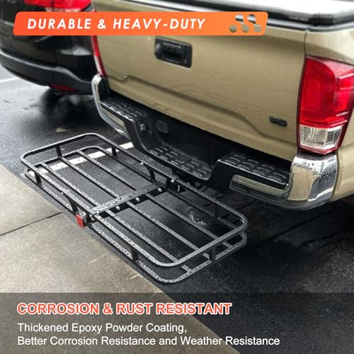MeeFar Folding Hitch Mount Cargo Carrier Basket 60